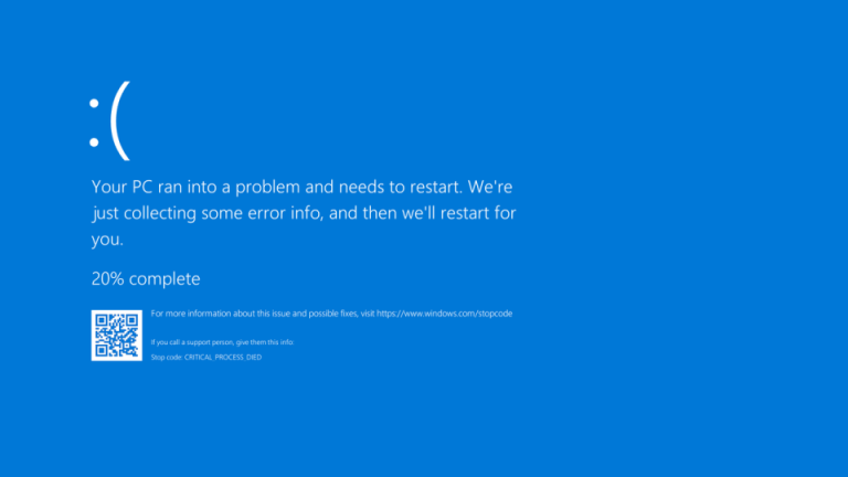 Синій екран CRITICAL PROCESS DIED в Windows 10 — причини та рішення