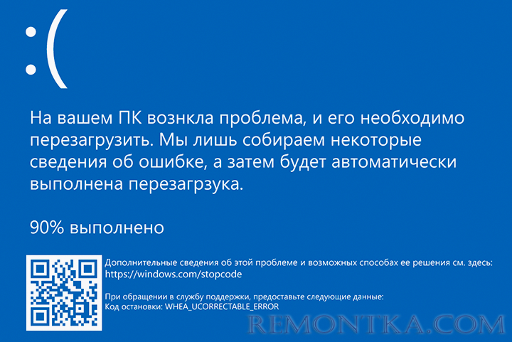 Синий экран WHEA_UNCORRECTABLE_ERROR в Windows 10 — причины и решение