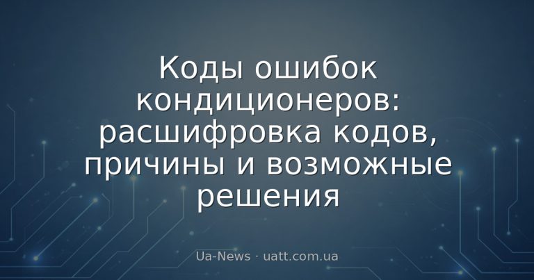 Коды ошибок кондиционеров: расшифровка кодов, причины и возможные решения