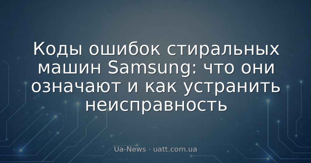 Коды ошибок стиральных машин Samsung: что они означают и как устранить неисправность