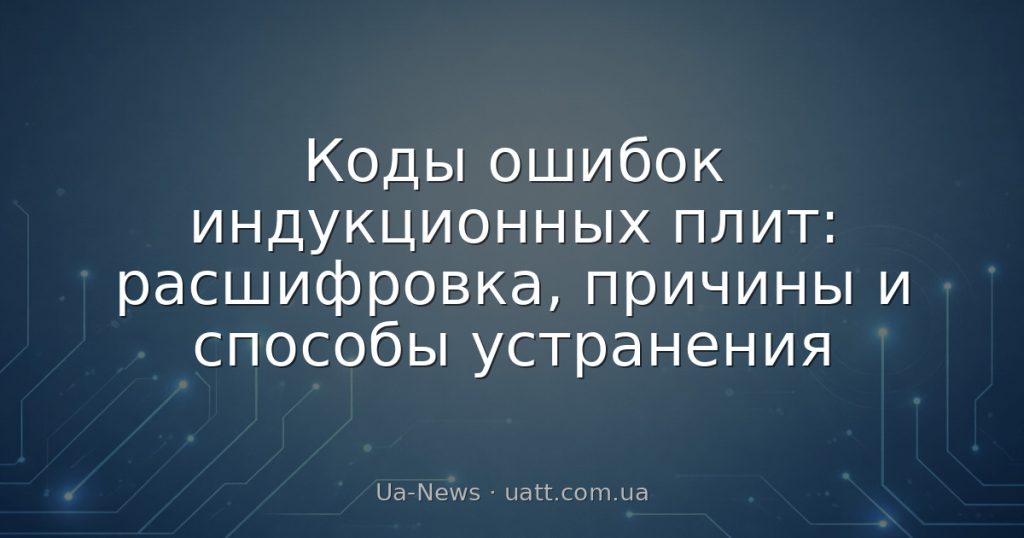 Коды ошибок индукционных плит: расшифровка, причины и способы устранения