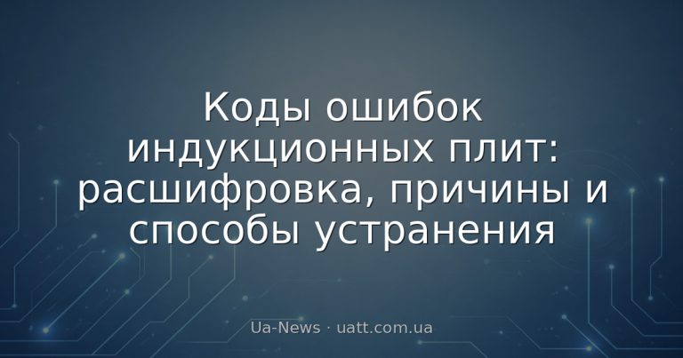 Коды ошибок индукционных плит: расшифровка, причины и способы устранения