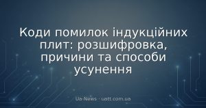 Коди помилок індукційних плит: розшифровка, причини та способи усунення
