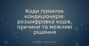 Коди помилок кондиціонерів: розшифровка кодів, причини та можливі рішення