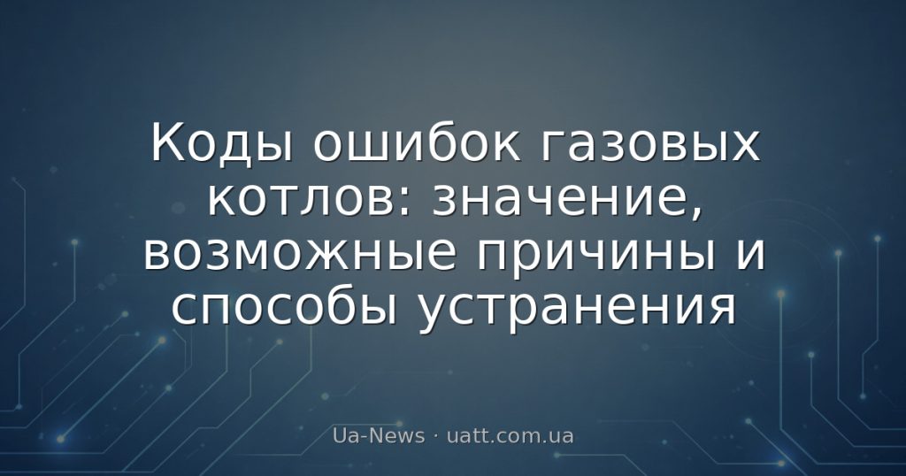 Коды ошибок газовых котлов: значение, возможные причины и способы устранения