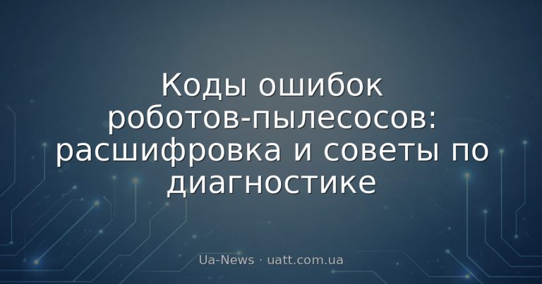 Коды ошибок роботов-пылесосов: расшифровка и советы по диагностике