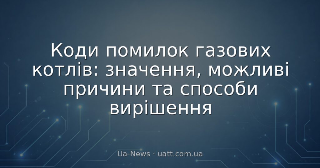 Коди помилок газових котлів: значення, можливі причини та способи вирішення