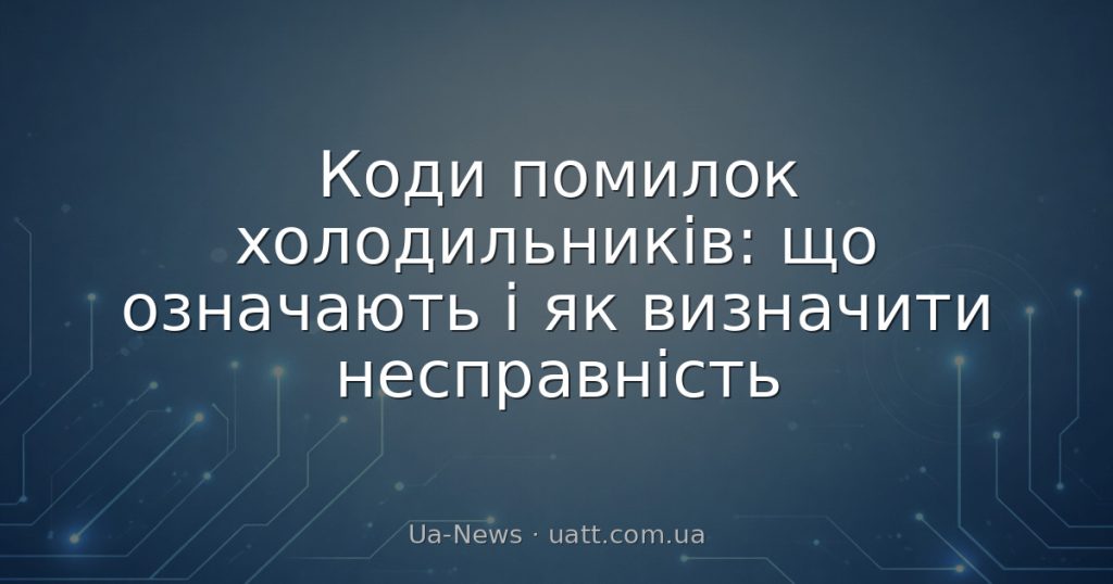 Коди помилок холодильників: що означають і як визначити несправність