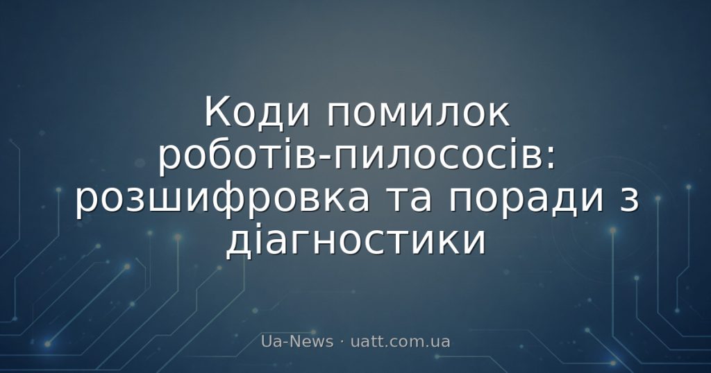 Коди помилок роботів-пилососів: розшифровка та поради з діагностики