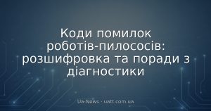 Коди помилок роботів-пилососів: розшифровка та поради з діагностики