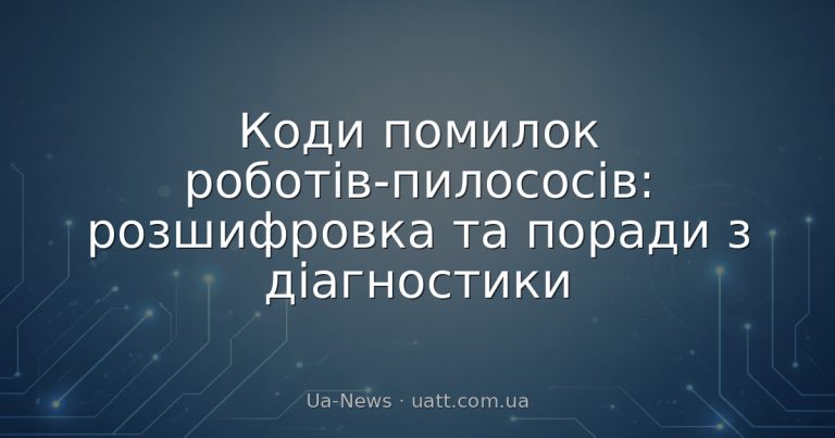 Коди помилок роботів-пилососів: розшифровка та поради з діагностики