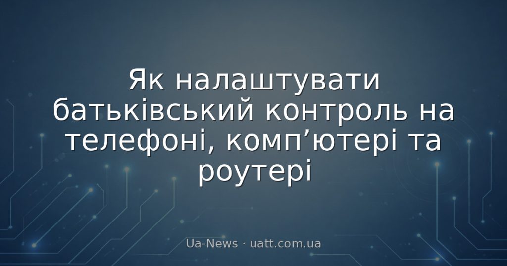 Як налаштувати батьківський контроль на телефоні, комп’ютері та роутері