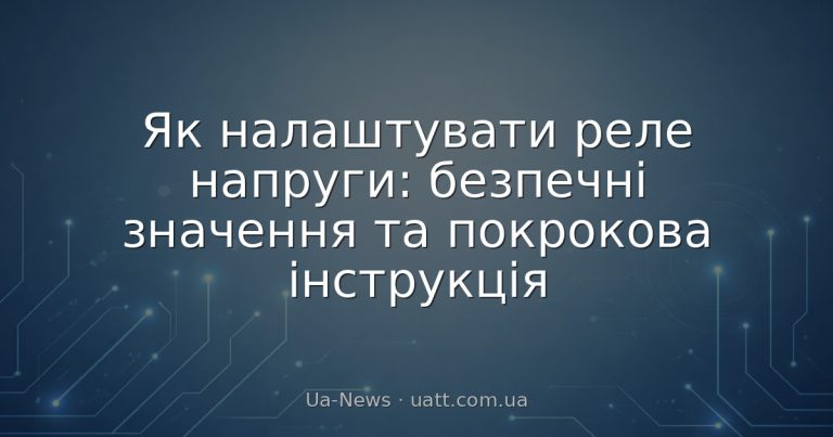 Як налаштувати реле напруги: безпечні значення та покрокова інструкція