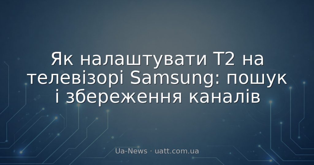 Як налаштувати Т2 на телевізорі Samsung: пошук і збереження каналів
